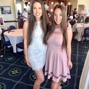 Lulu’s Sheer Determination Skater Dress Pink sz XL